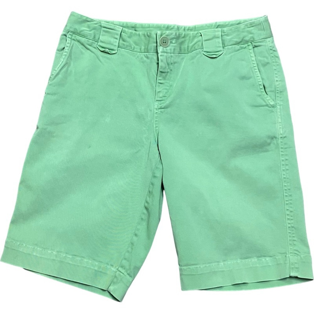 HAROLD’S Womens Denim Shorts Light Green SIZE 6 Pockets Stretch Belted